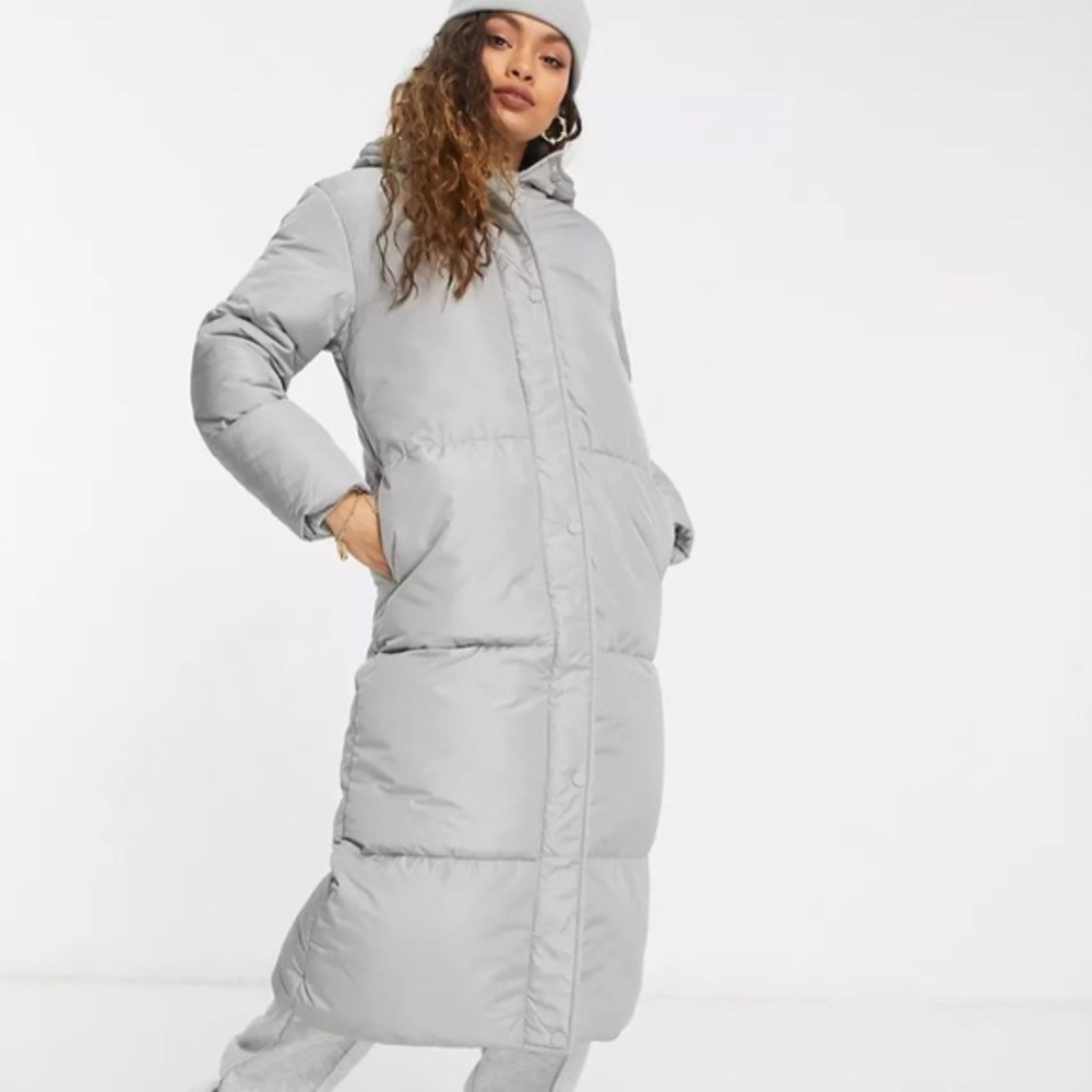 NEW ASOS Threadbare Jodie Long Puffer Trench Coat